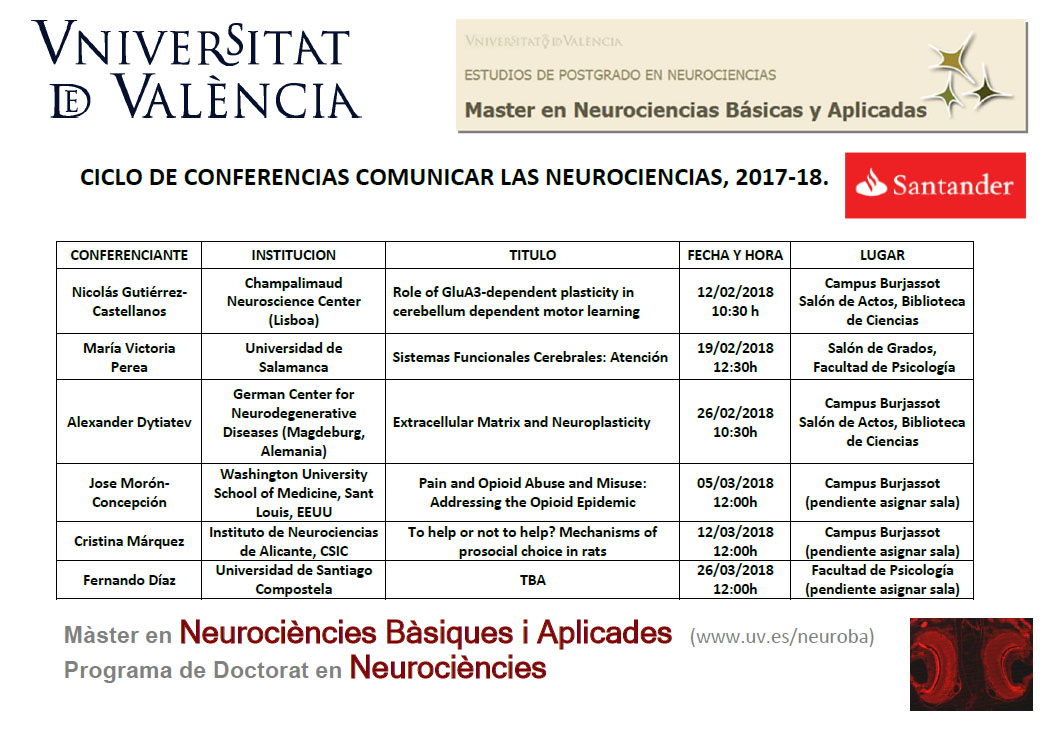 Calendario conferencias